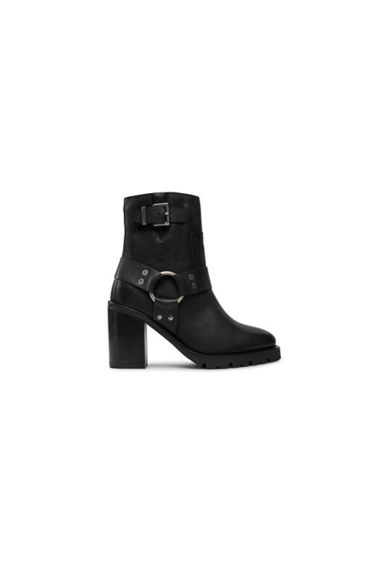 Ghete dama  304418495 - Piele naturala - Negru - Negru