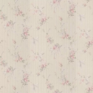 Tapet multicolor cu dungi si flori  DZ44615E