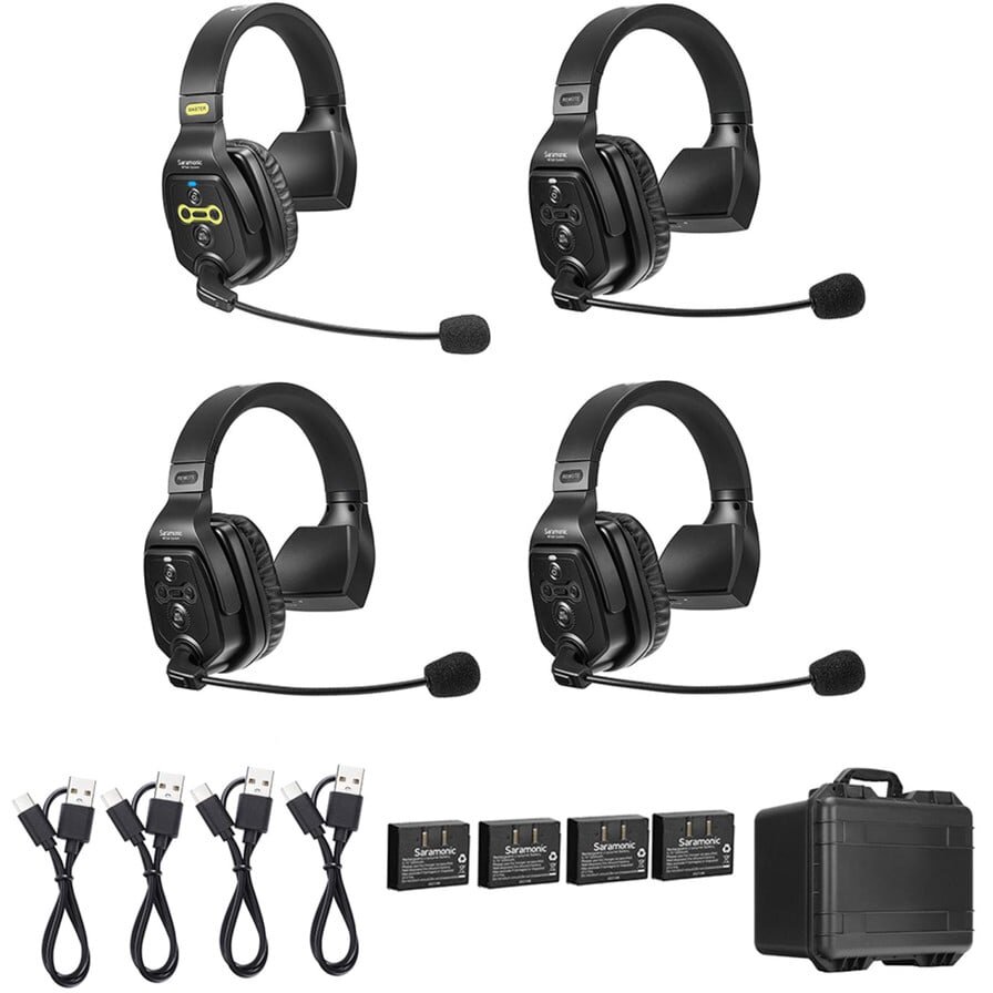 Sistem Intercom Wireless pentru 4 Persoane WiTalk WT4S Full-Duplex 1.9GHz Casti Single-ear Negru