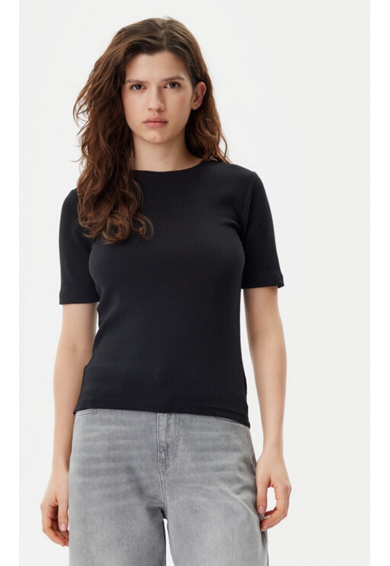 Tricou dama -  305290144 - Bumbac/Modal - Negru - Negru