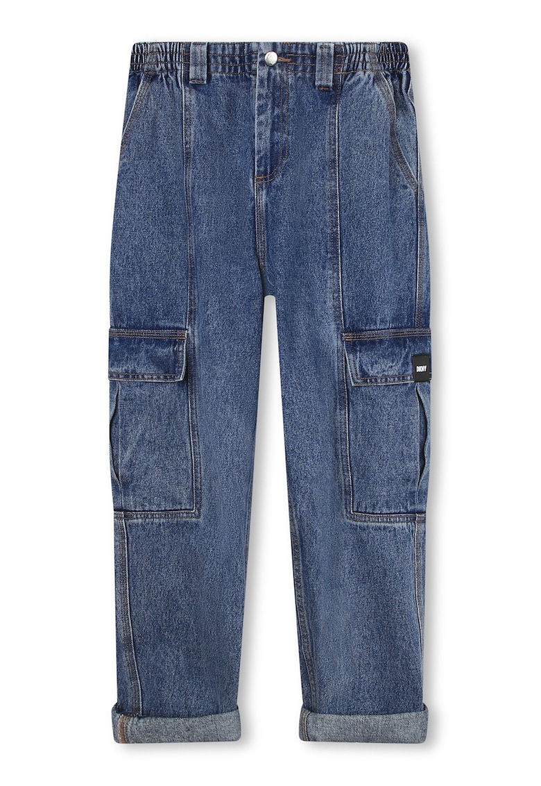 Blugi cargo drepti - Albastru