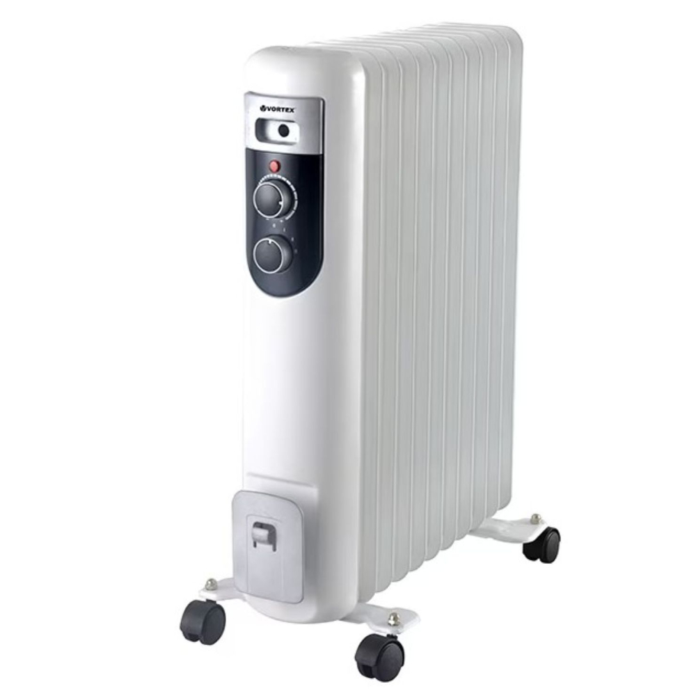 Calorifer electric cu ulei Vortex 4221, 11 elementi, 2500 w, alb, 49.5 x 23 x 60 cm