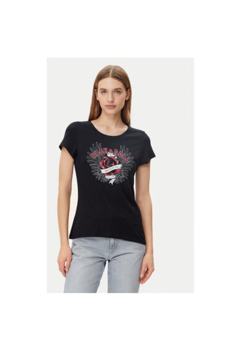 Tricou dama -  305252944 - Bumbac - Negru - Negru