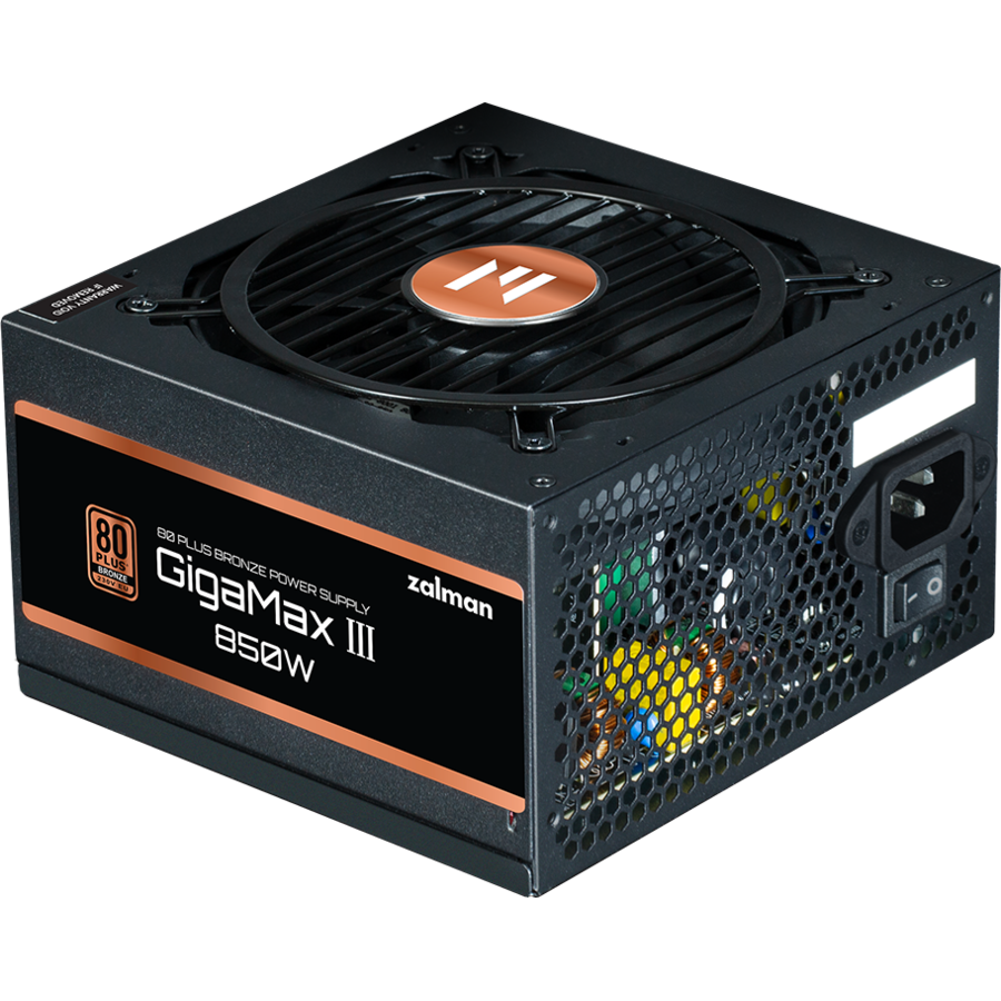 Sursa PC GigaMax III ZM850-GV3 850W Certificare 80 Plus Bronze Semi Modulara Ventilator 120MM Negru