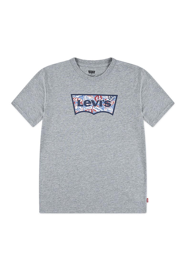 Oferte la Tricou cu imprimeu logo - Albastru inchis/Gri melange
