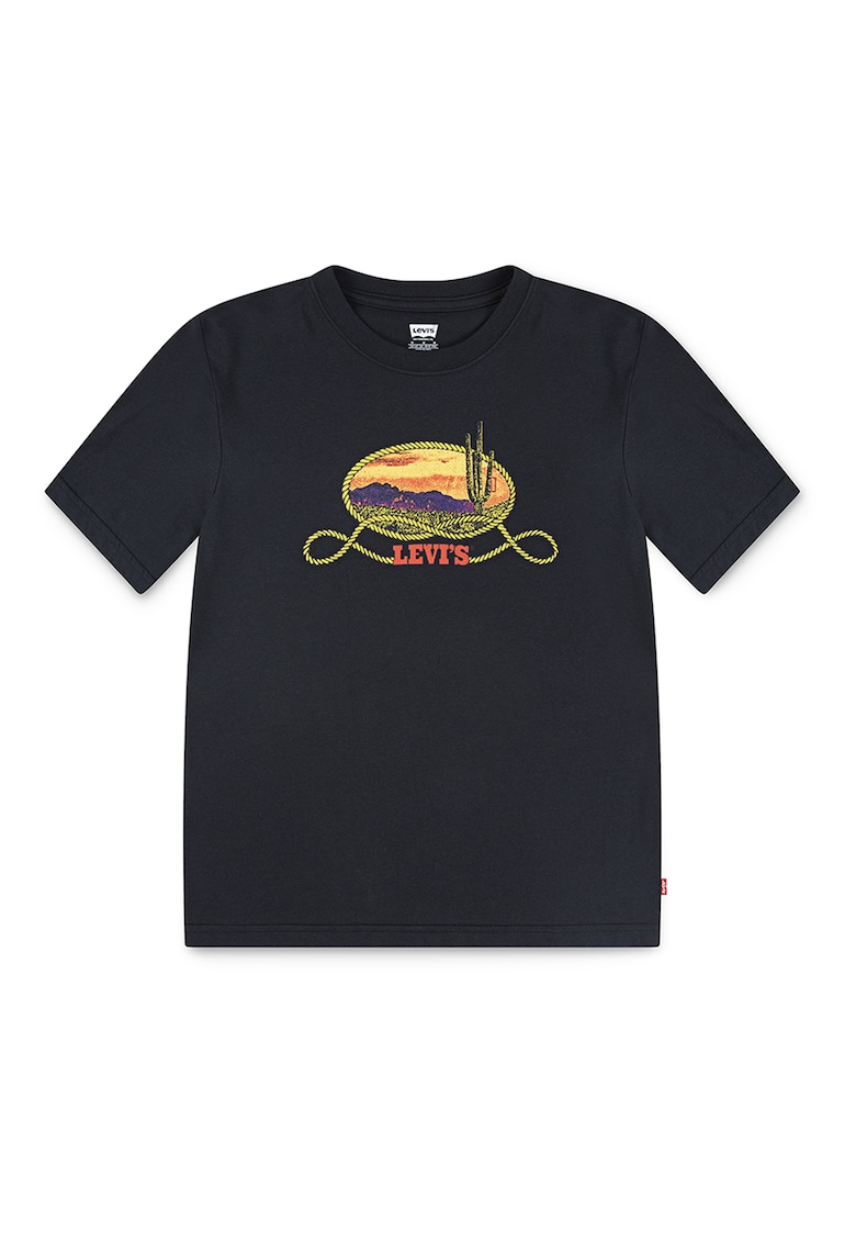 Oferte la Tricou din amestec de bumbac cu logo - Negru stins