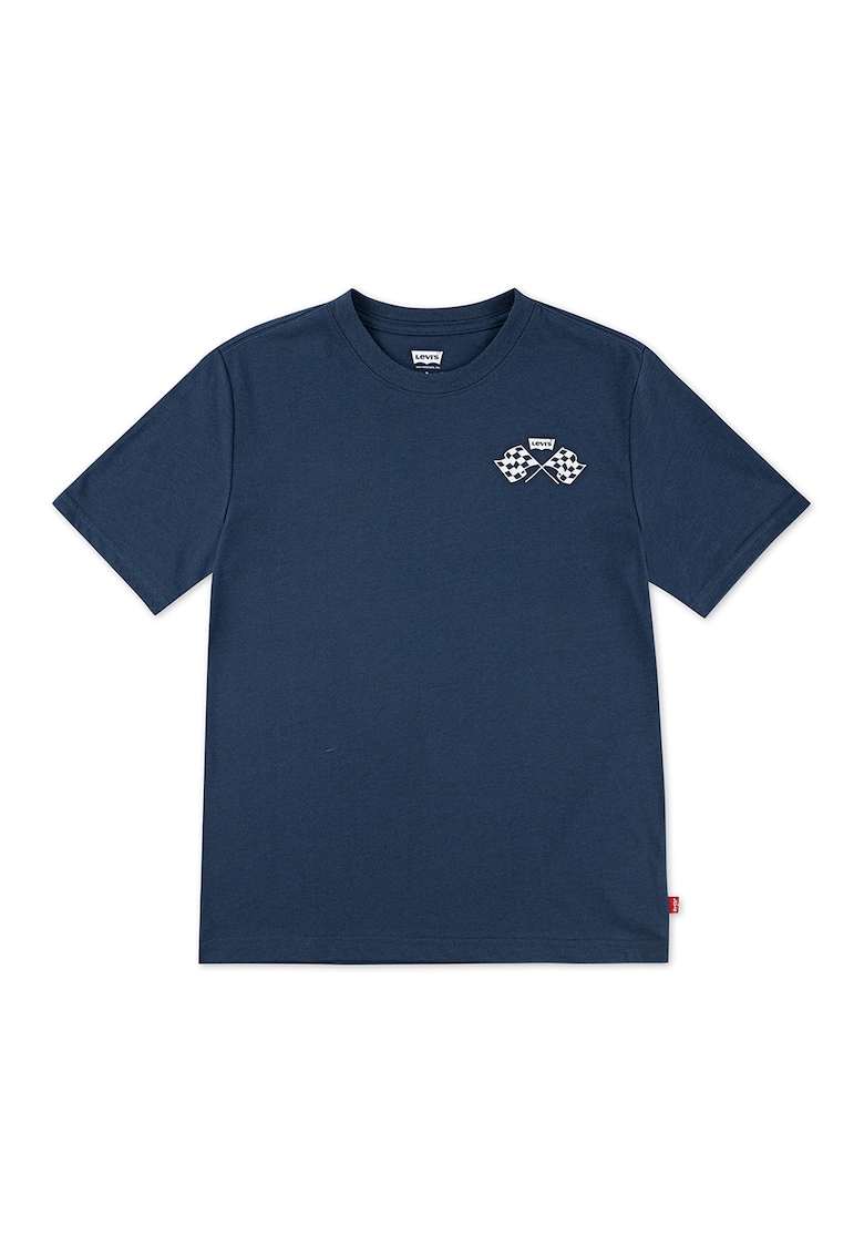 Oferte la Tricou din amestec de bumbac cu logo - Alb/Albastru inchis