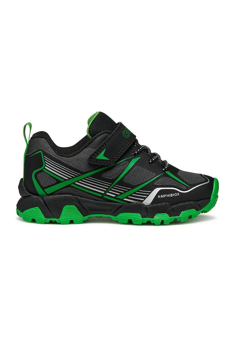 Oferte la Pantofi sport impermeabili cu velcro - Negru/Gri/Verde lime