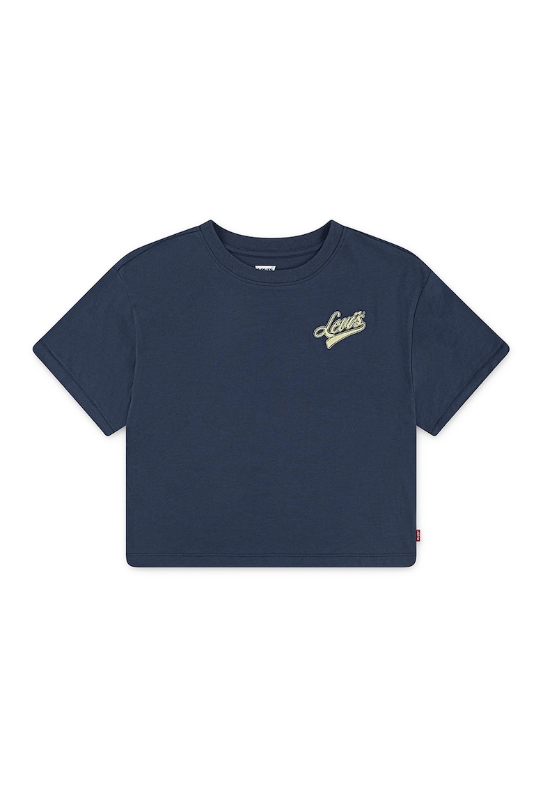 Oferte la Tricou cu detaliu cu broderie logo - Crem/Bleumarin