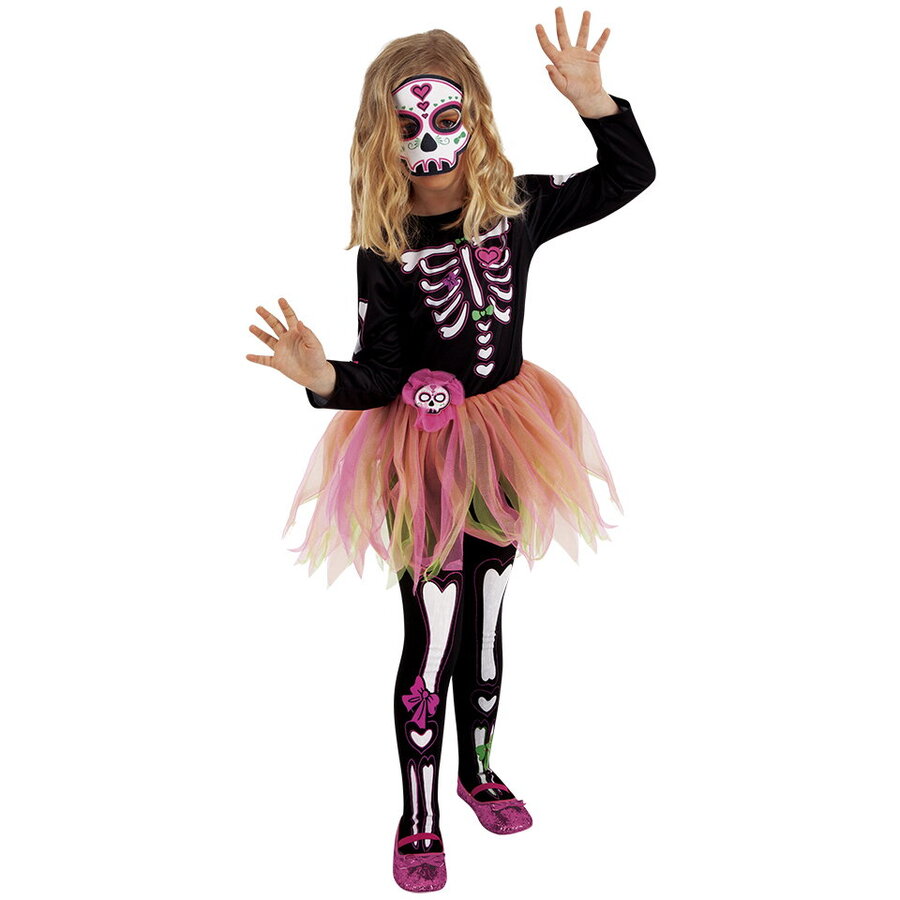 Costum De Carnaval Schelet Fetita