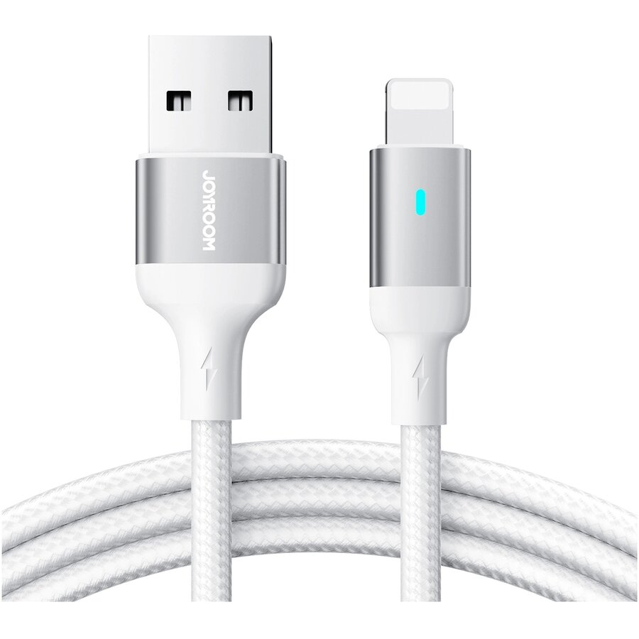 Cablu de date A10, USB/Lightning, 2.4A, 1.2m, Alb