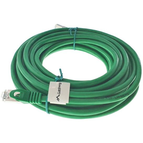 Cablu ecranat FTP Lanberg 41916, cat.6, mufat 2xRJ45, lungime 10m, AWG 26, 250 MHz, de legatura retea, ethernet, Verde