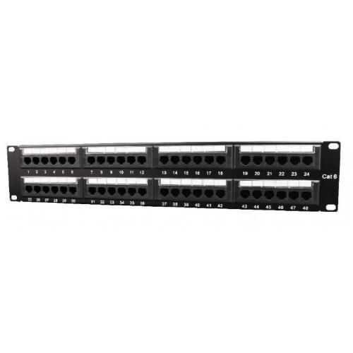 PATCH PANEL GEMBIRD 24 porturi, Cat6, 1U pentru rack 19, black, NPP-C624-002