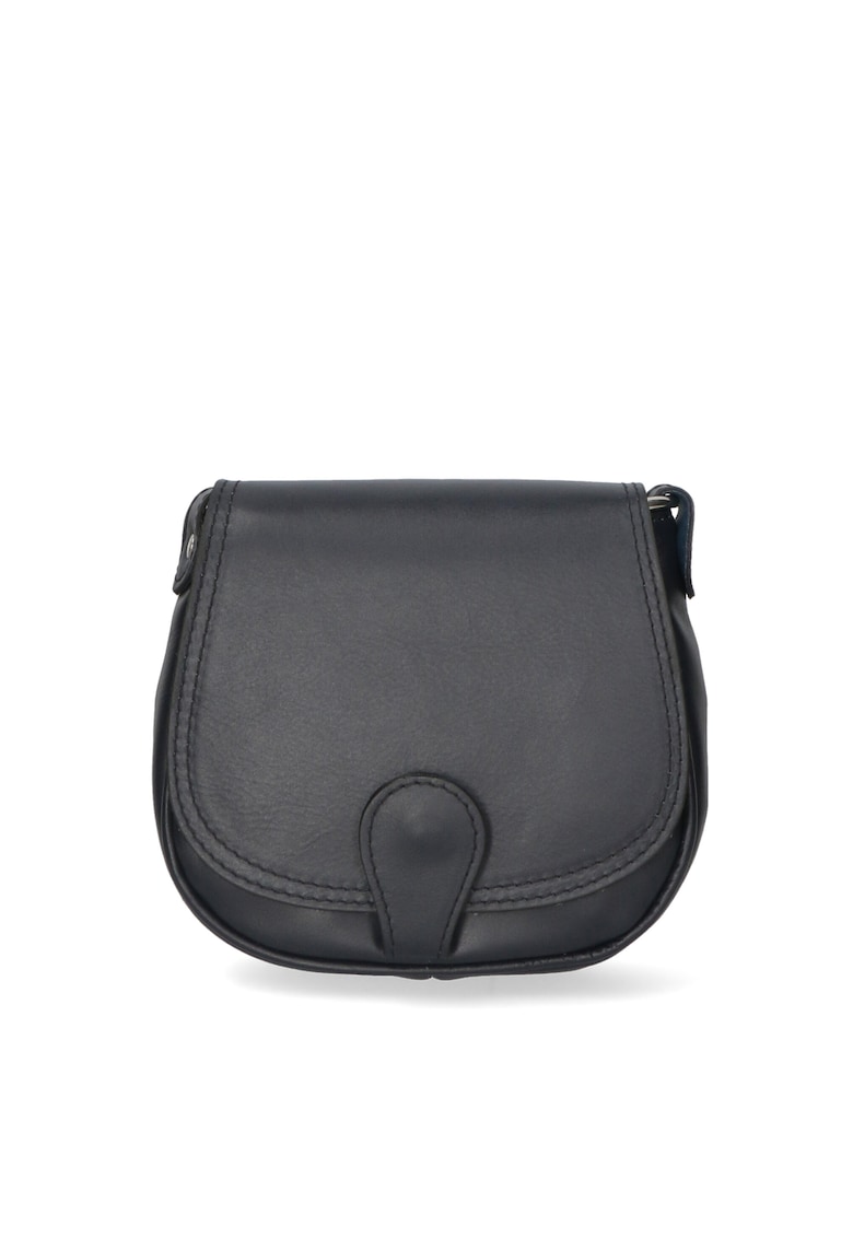 Geanta crossbody de piele cu clapa - Albastru ultramarin