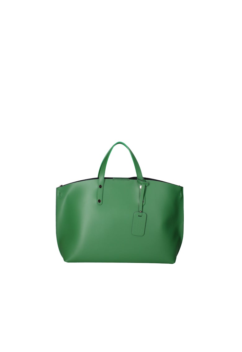 Geanta de piele cu bareta si etui interior detasabil - Verde