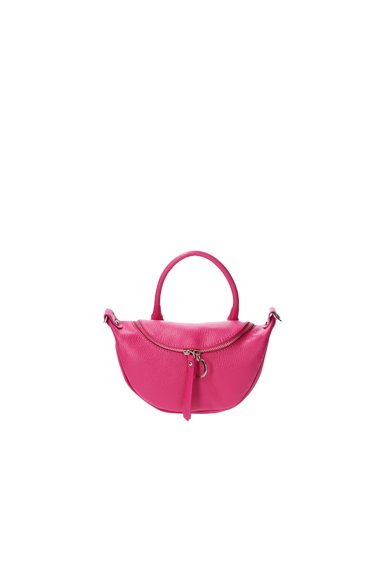 Geanta crossbody de piele - Fucsia