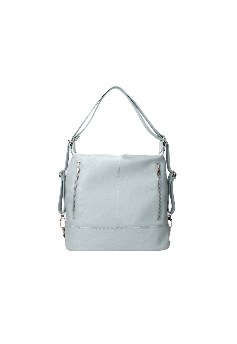 Geanta convertibila de piele - Albastru pastel