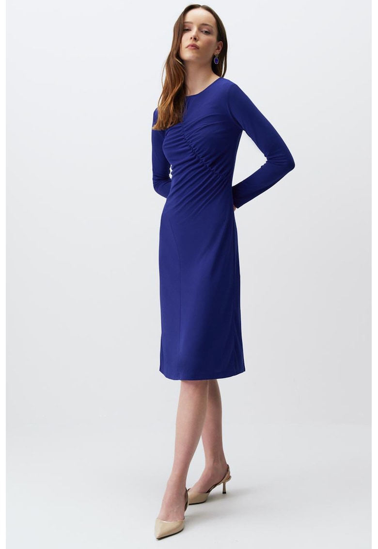 Rochie midi cu decupaj - Albastru inchis