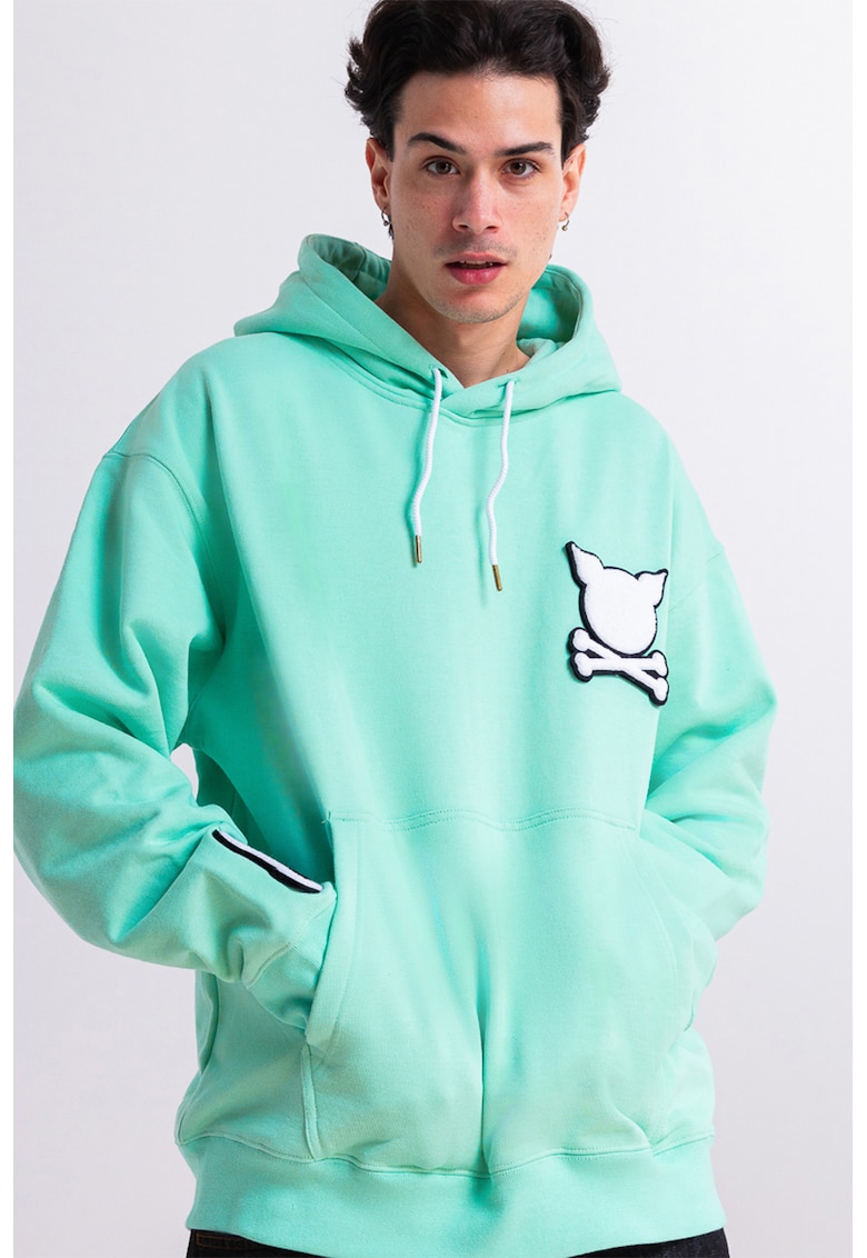 Hanorac unisex cu logo Ruthless - Albastru aquamarin