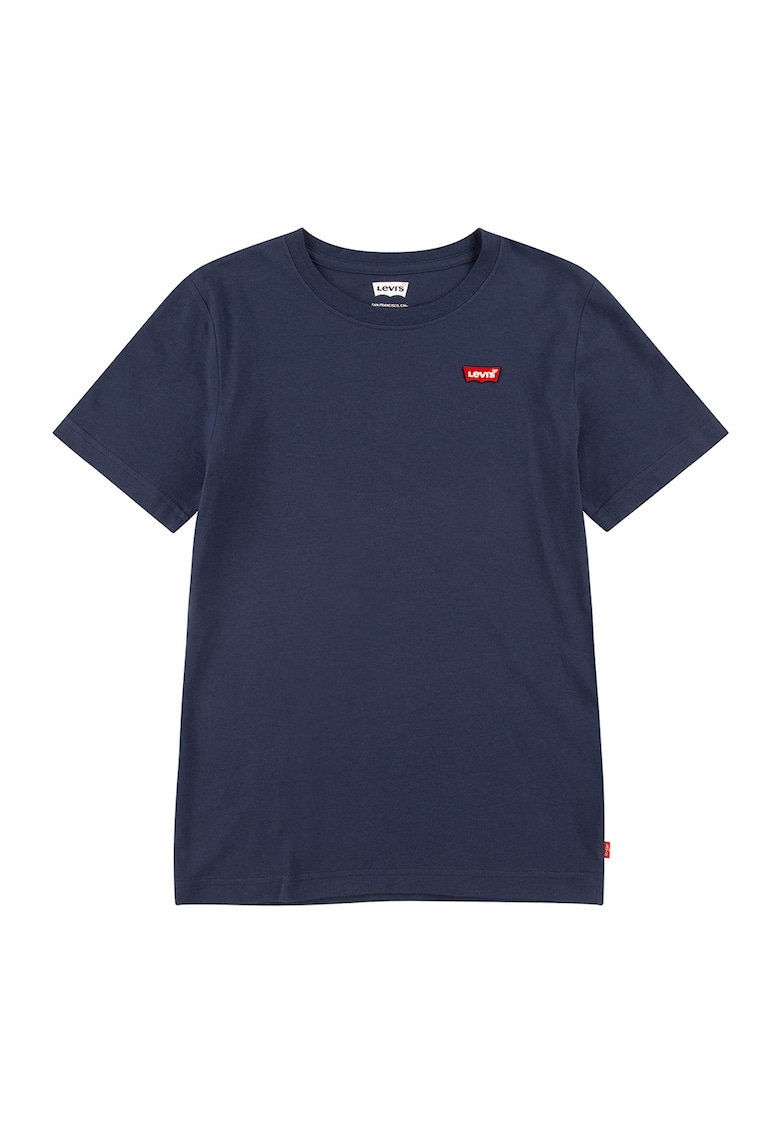 Tricou din bumbac cu detaliu logo - Rosu/Alb/Bleumarin