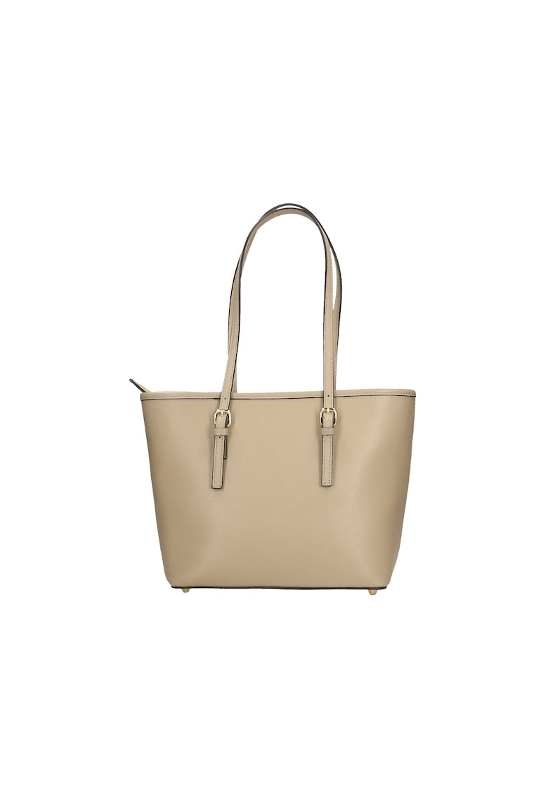 Geanta tote din piele saffiano - Maro taupe