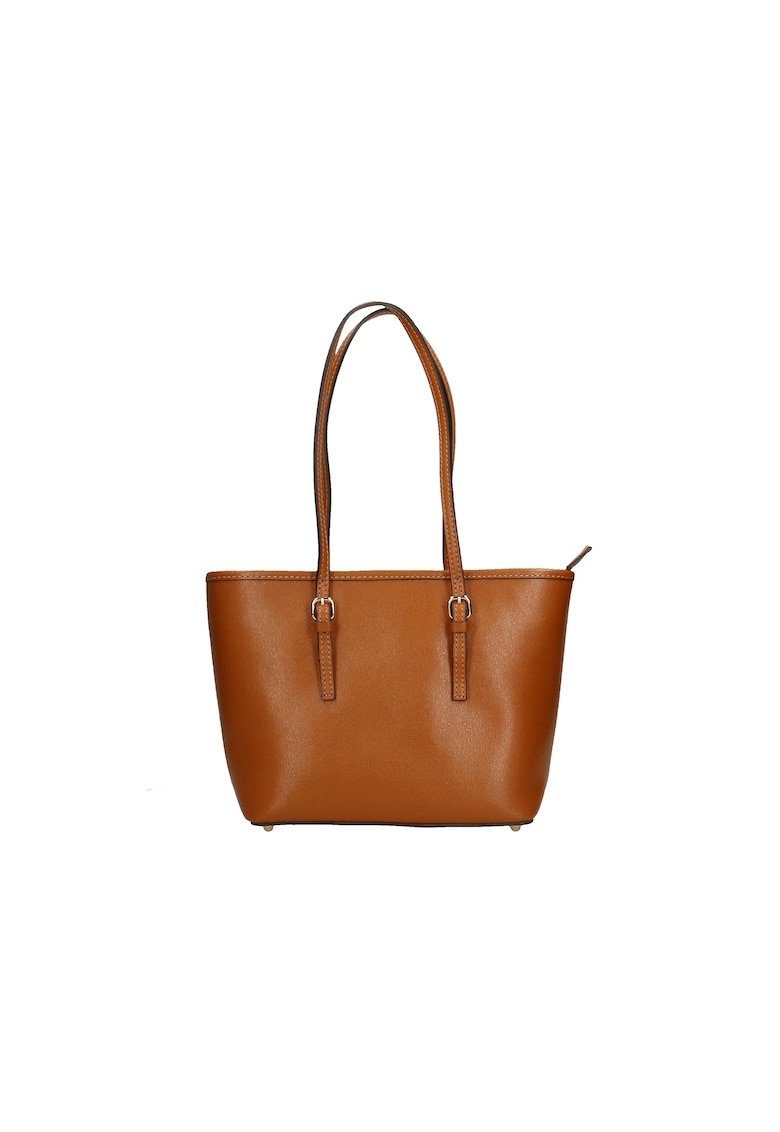 Geanta tote din piele saffiano - Caramel