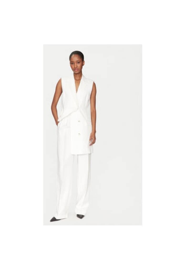 Pantaloni dama -  305138873 - Lana/Poliester - Alb - Alb