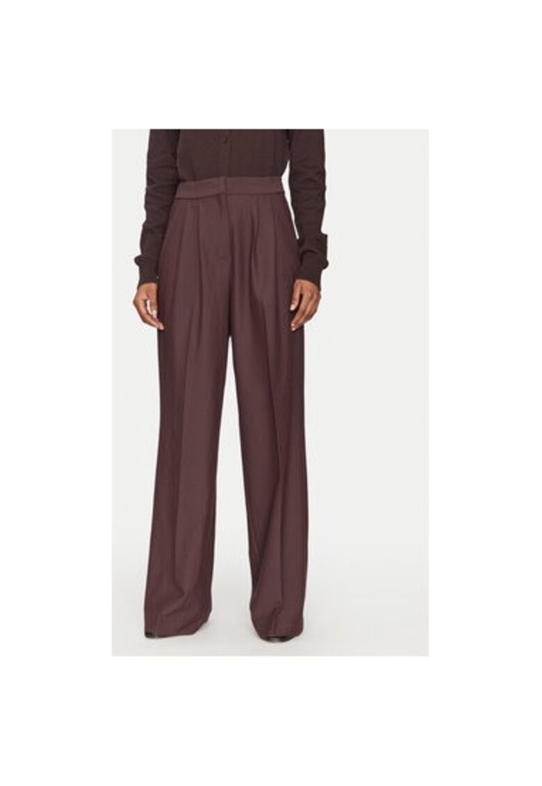 Pantaloni dama -  305214348 - Poliester/Viscoza - Maro - Maro