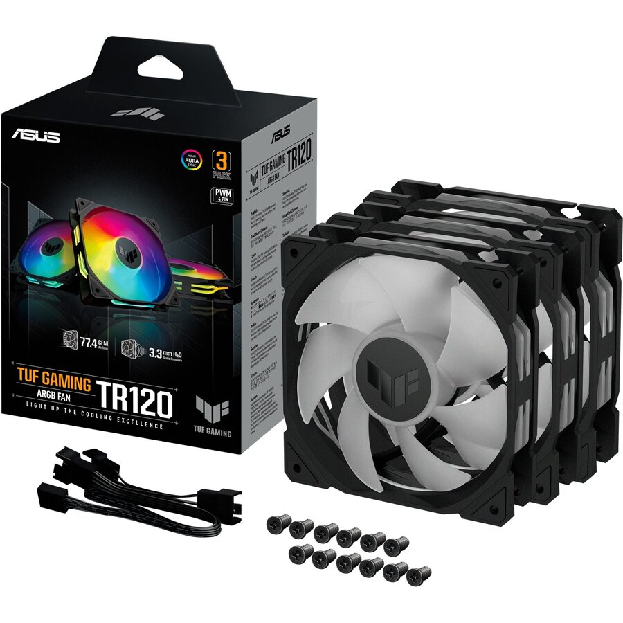 TUF GAMING TR120 ARGB, case fan (black/transparent, 3-pack)