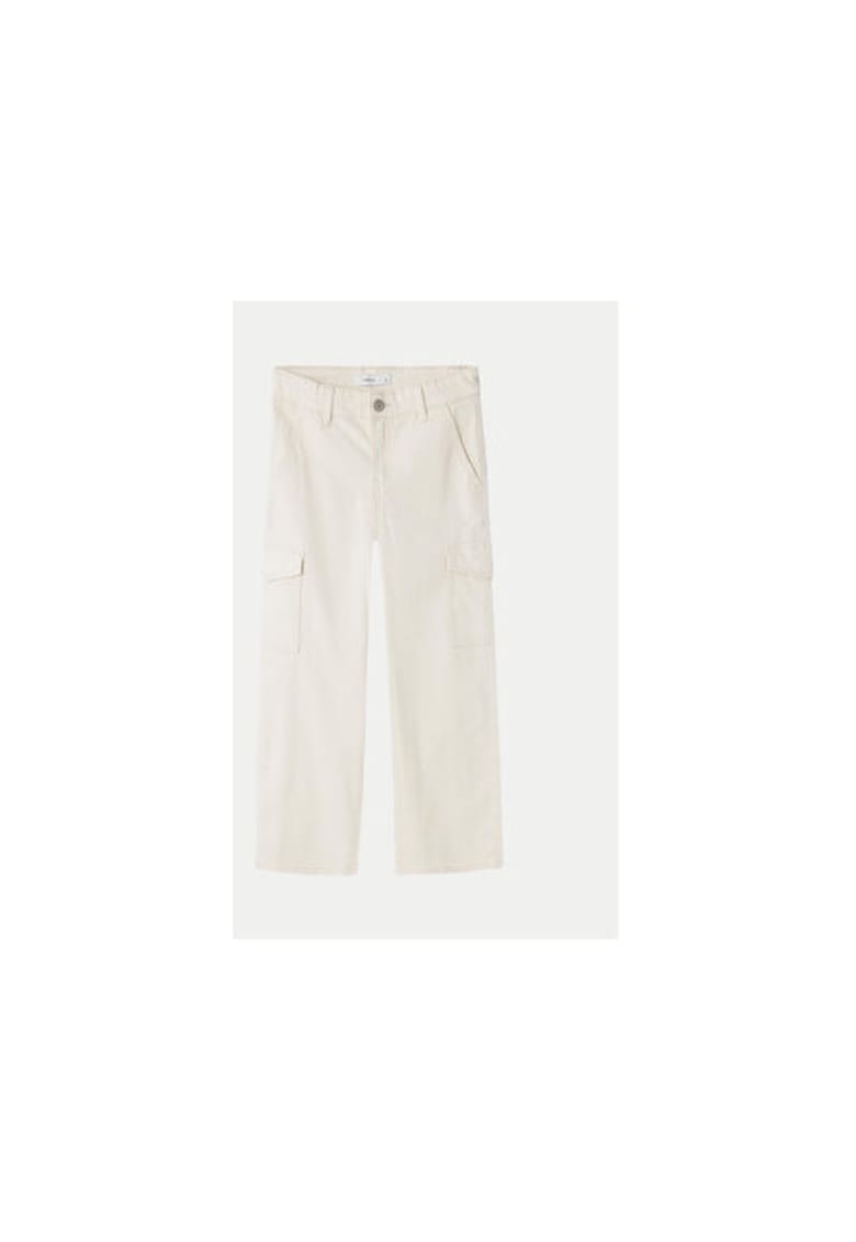 Pantaloni fete -  304434259 - Bumbac - Bej - Bej