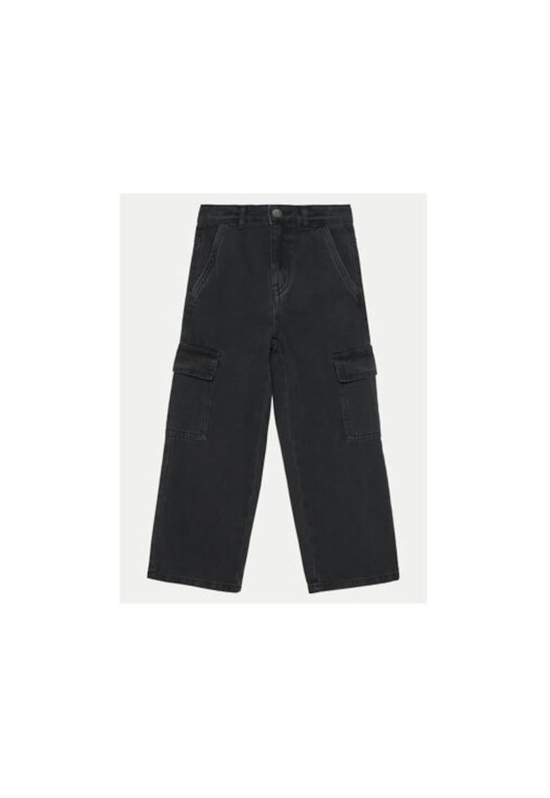 Pantaloni fete -  304718243 - Bumbac/Poliester - Negru - Negru