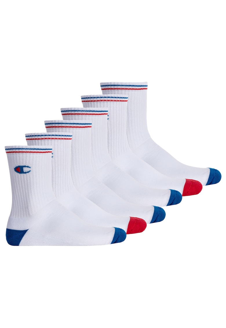 Set de sosete scurte unisex cu model - 3 perechi - Alb