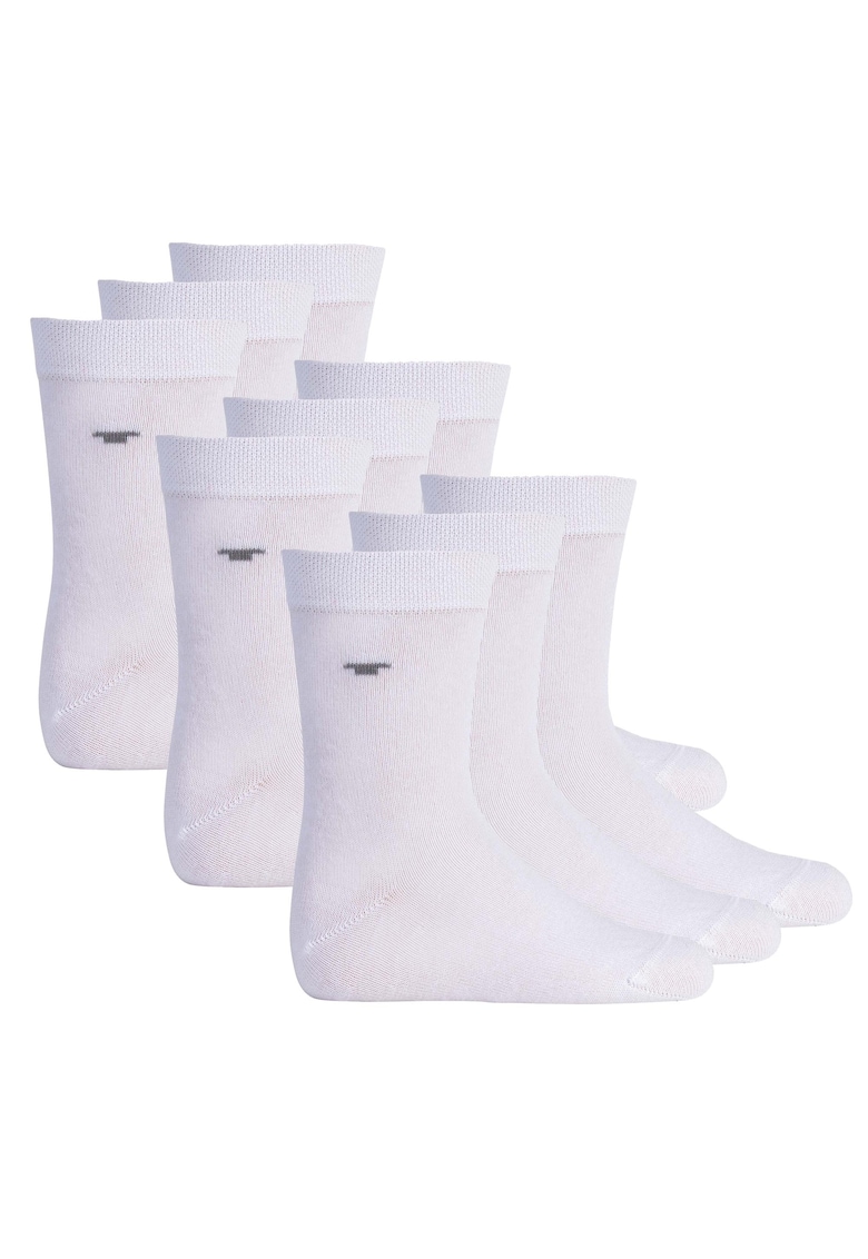 Set de sosete scurte uni - 9 perechi - Alb