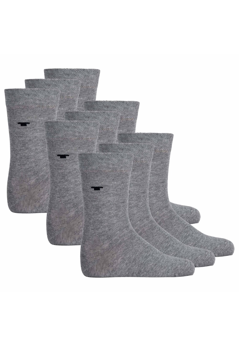 Set de sosete scurte uni - 9 perechi - Gri