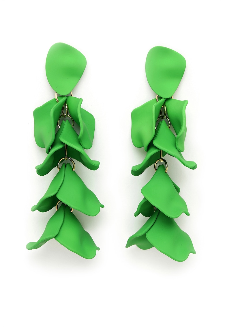 Cercei drop cu model supradimensionat - Verde