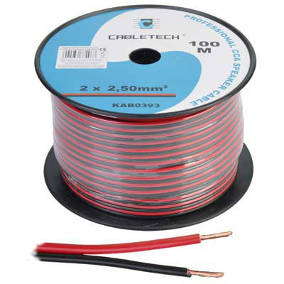 CABLU DIFUZOR CCA 2X2.50MM ROSU/NEGRU 100M