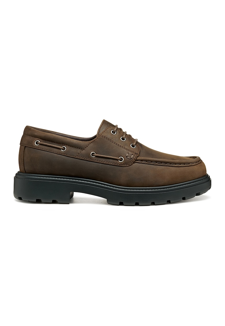 Oferte la Pantofi boat de piele nabuc - Maro taupe