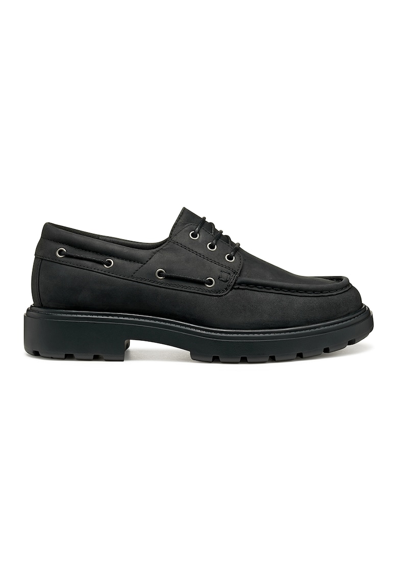 Oferte la Pantofi boat de piele nabuc - Negru