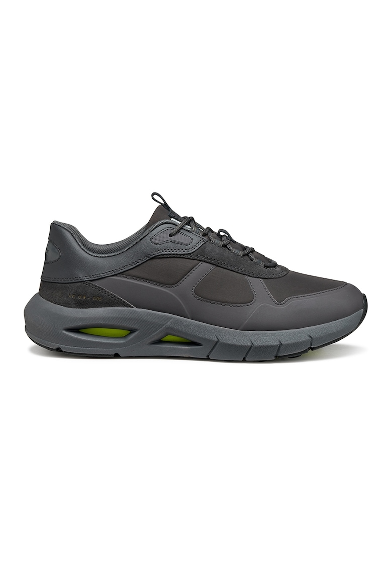 Oferte la Pantofi sport low-cut cu garnituri de piele - Gri inchis