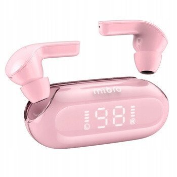 Casti Telefon Earbuds 5 Bluetooth Impermeabil IPX4 Roz Deschis