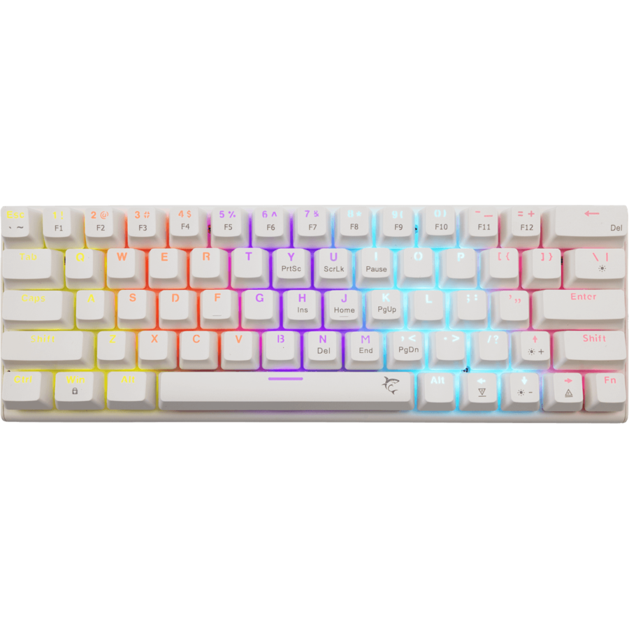 Tastatura Gaming cu Fir WAKIZASHI 2 Blue Switch Layout US Alb