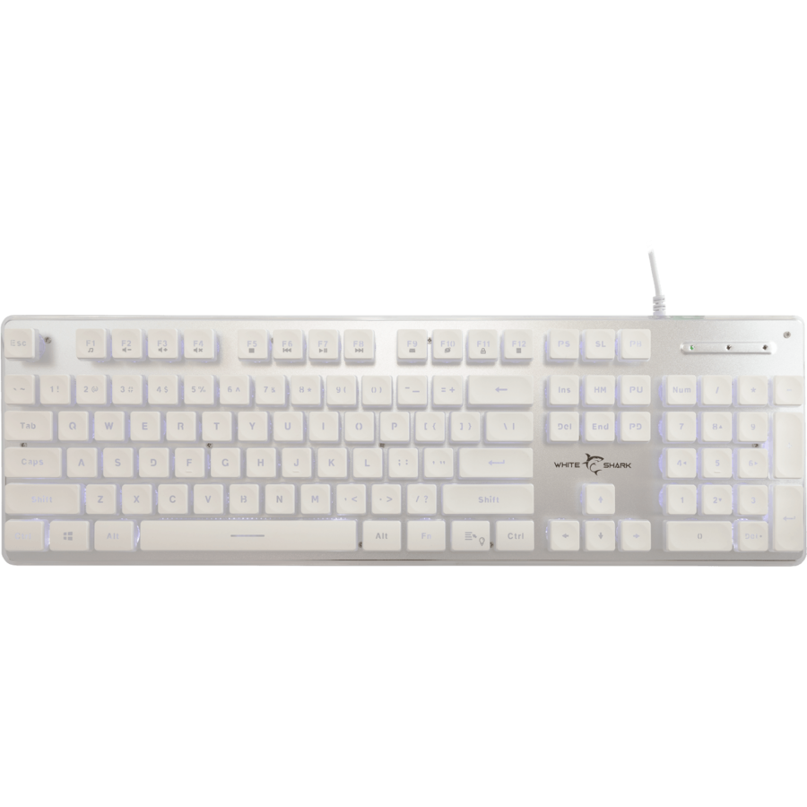 Tastatura Gaming cu Fir TACHI USB 2.0 Layout US ILuminare White LED Alb