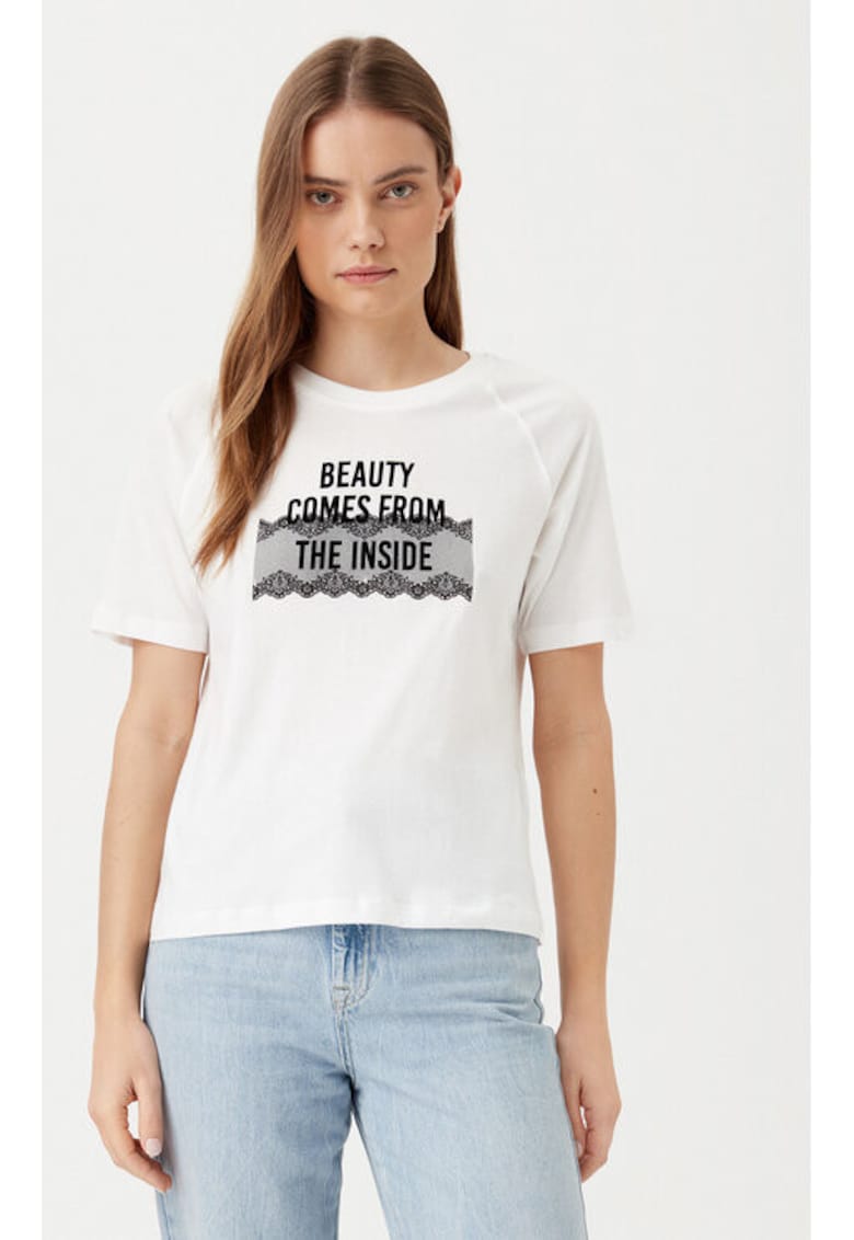 Tricou dama -  304807091 - Bumbac - Alb - Alb