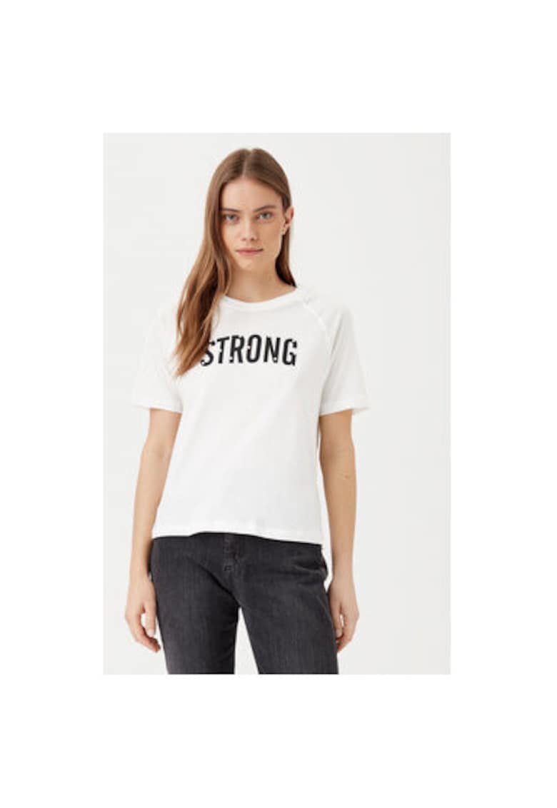 Tricou dama -  304807107 - Bumbac - Alb - Alb