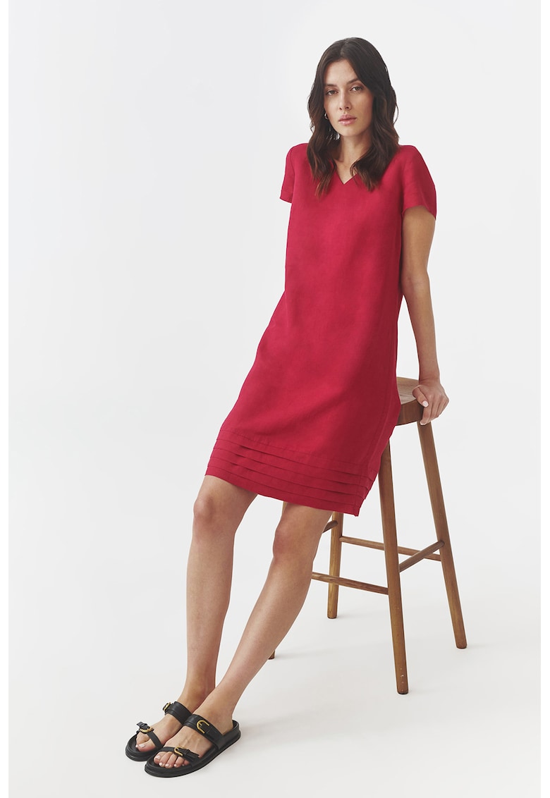 Rochie de in cu decolteu in V - Rosu