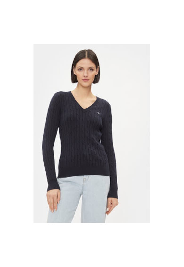 Pulover dama -  303284558 - Bumbac - Albastru - Albastru