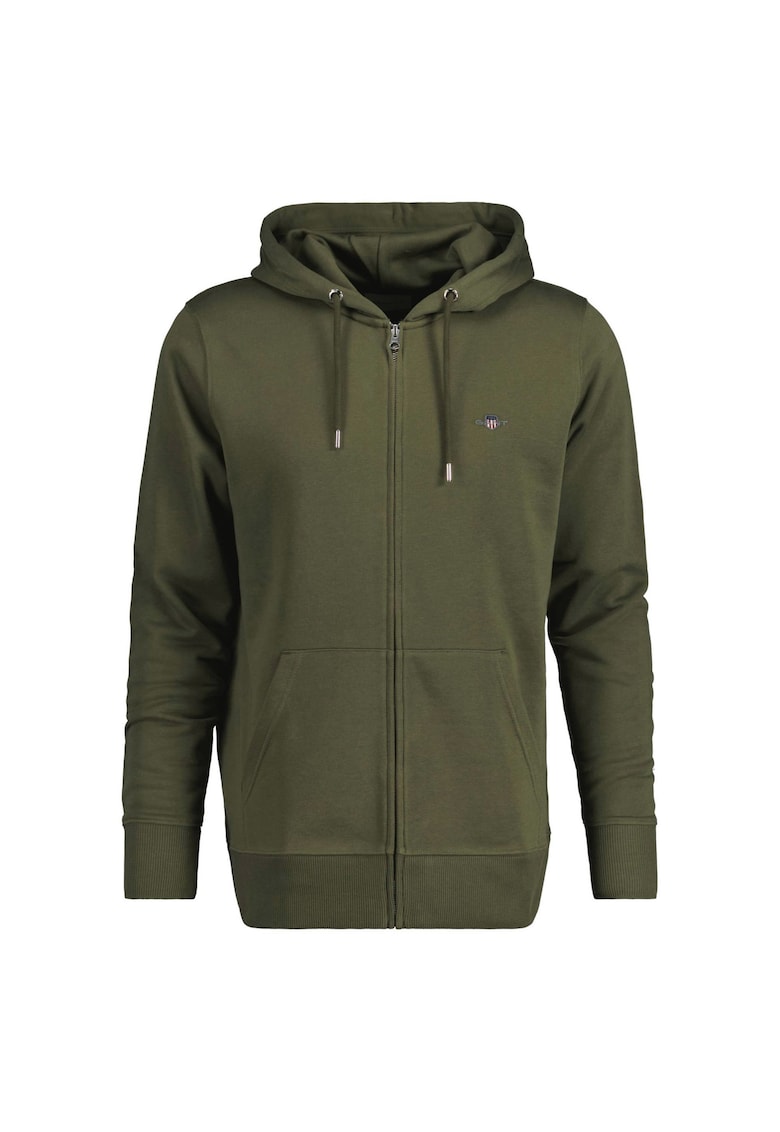 Hanorac regular fit cu fermoar Shield - Kaki pal
