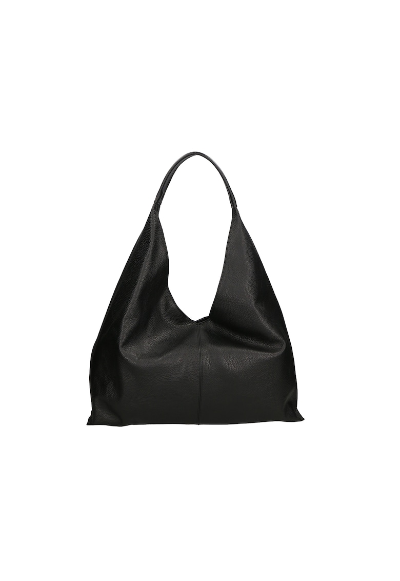 Geanta hobo de piele cu etui cu fermoar - Negru