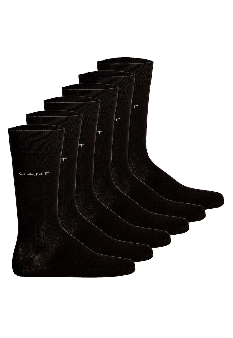 Set de sosete lungi cu logo discret - 3 perechi - Negru