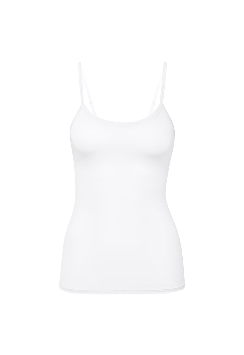 Top uni cu bretele ajustabile - Alb optic